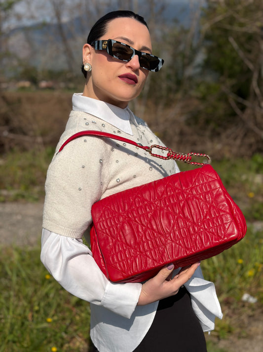 Borsa Christian Dior Cannage Delidior rossa