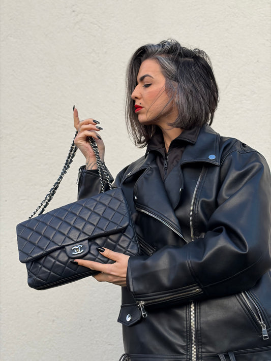 Borsa Chanel Flap Bag blu notte