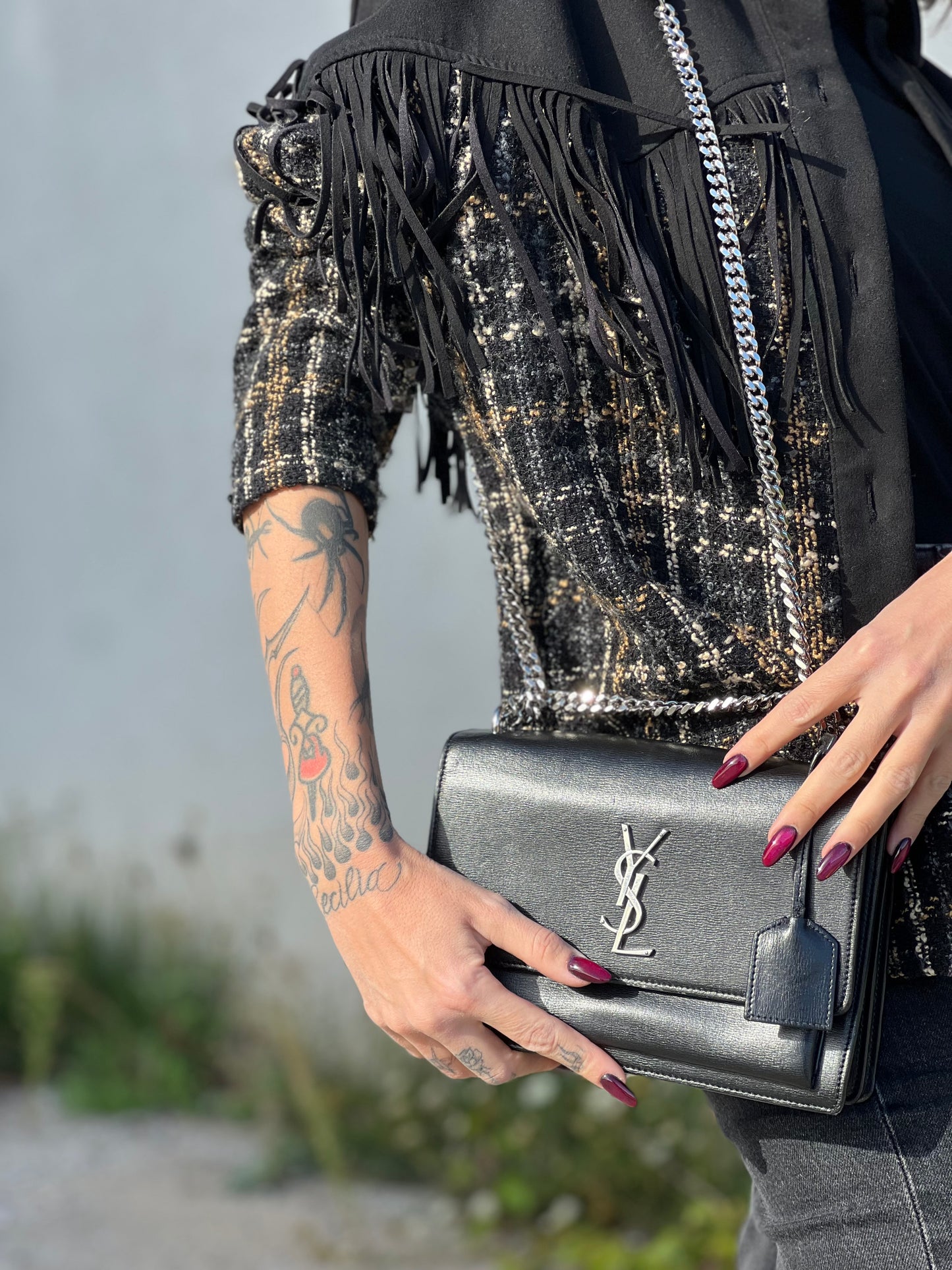 Borsa Sunset Medium Saint Laurent in pelle