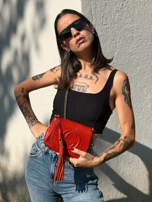 Tracolla Gucci Soho rosso corallo