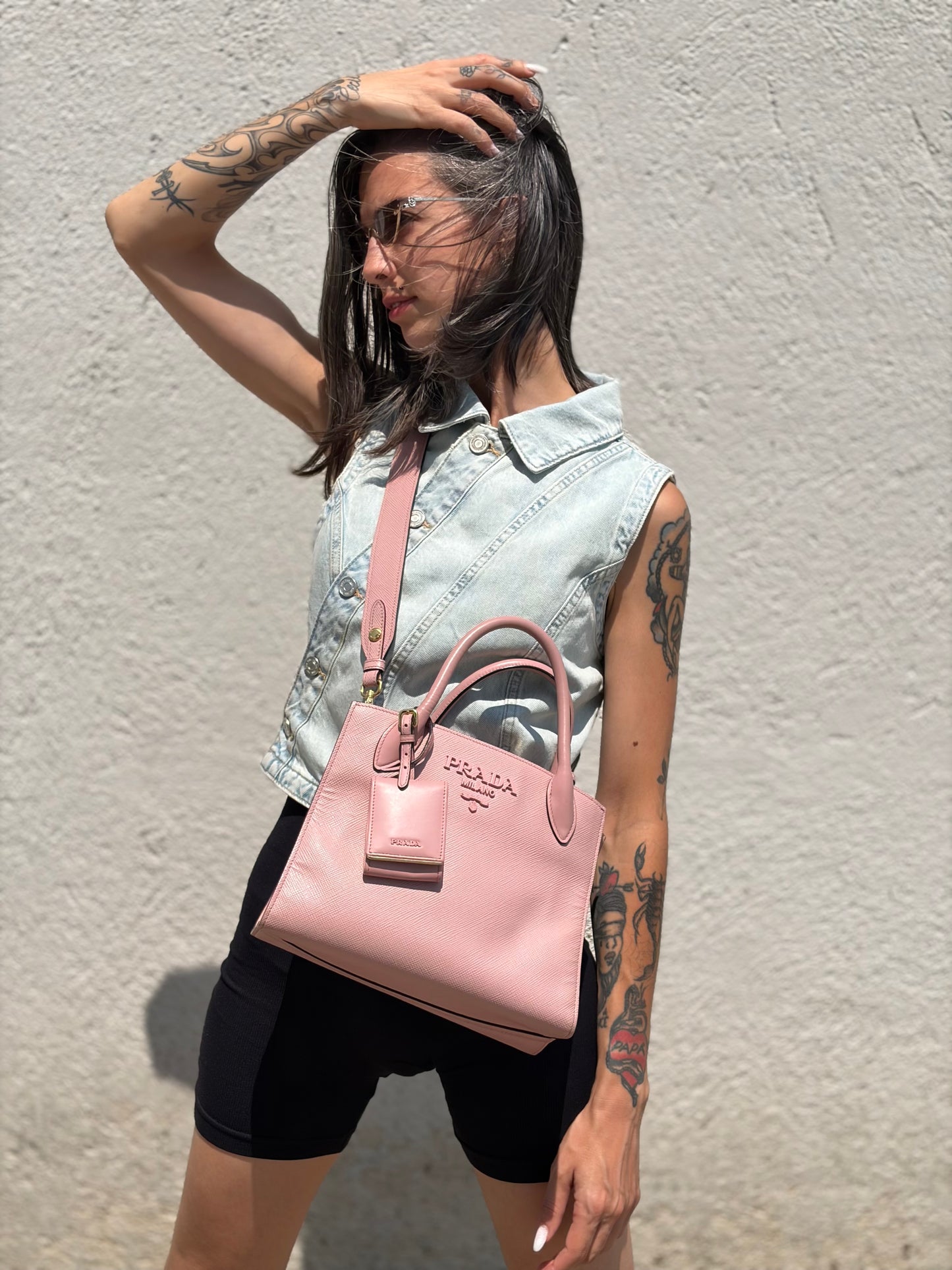 Borsa Prada Monochrome rosa