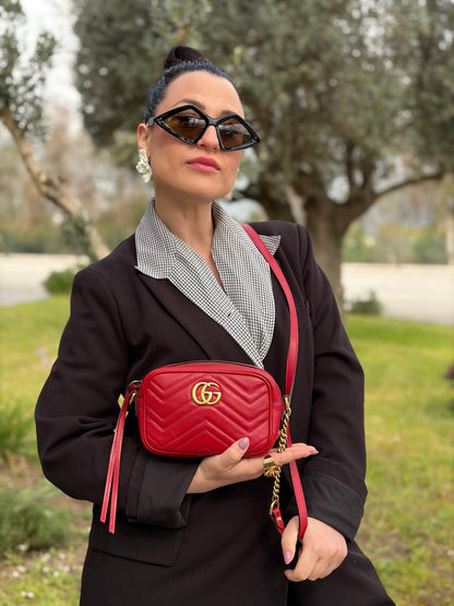 Camera bag Gucci Marmont misura mini rossa