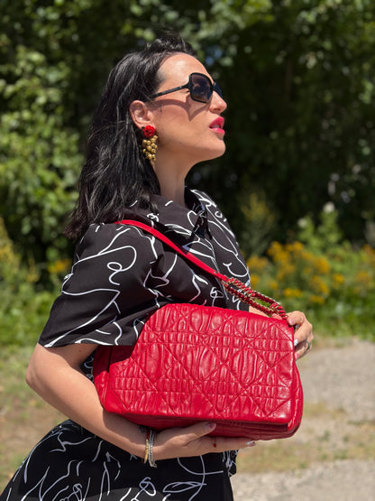 Borsa Christian Dior Cannage Delidior rossa