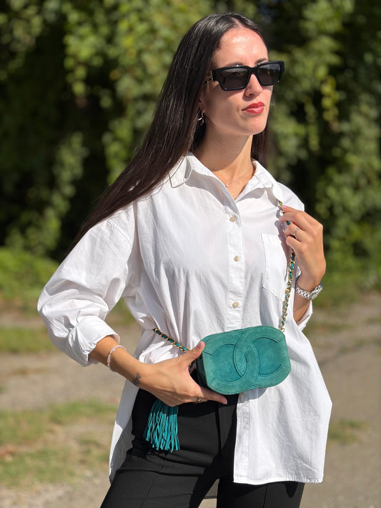 Borsa Chanel Suede Coco Mark Fringe