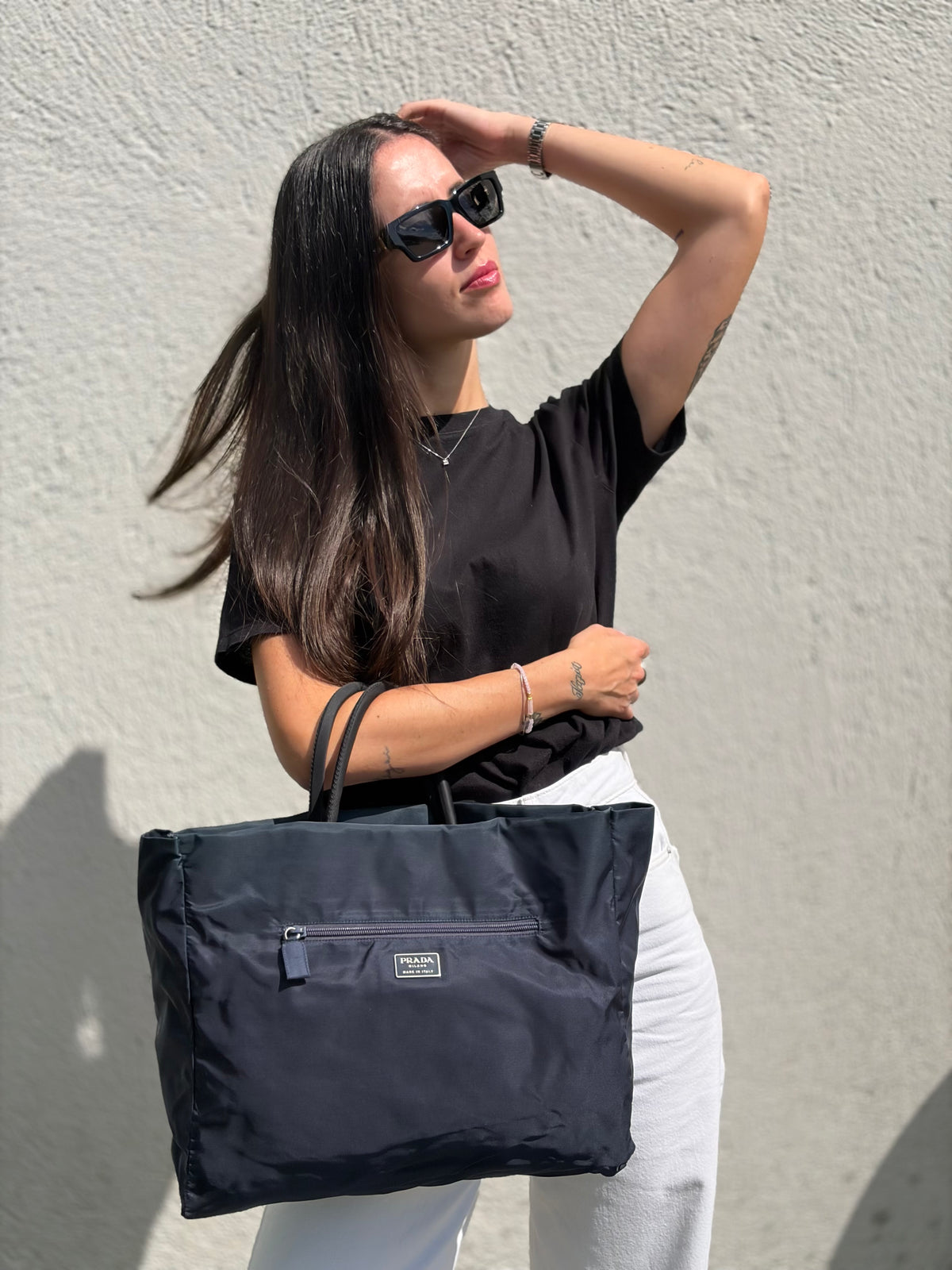 Tote Prada nylon reversibile
