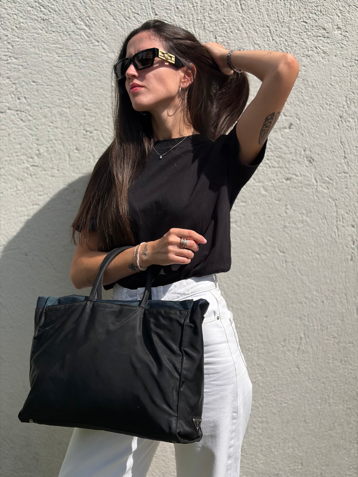 Tote Prada nylon reversibile