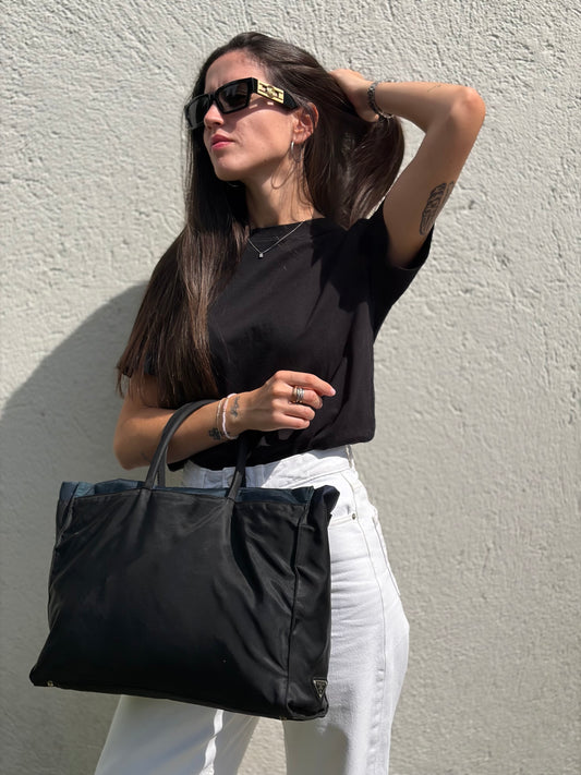 Tote Prada nylon reversibile
