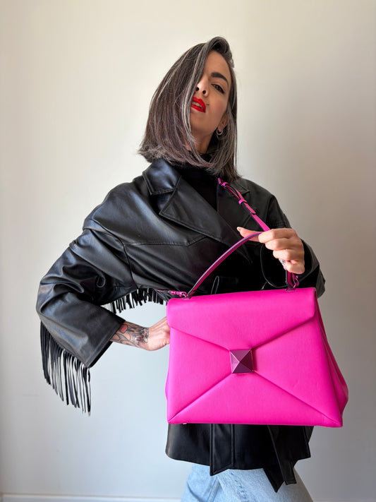 Borsa Valentino Garavani One Stud fucsia