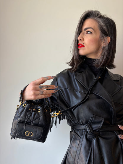Secchiello Mini Dior Caro nero