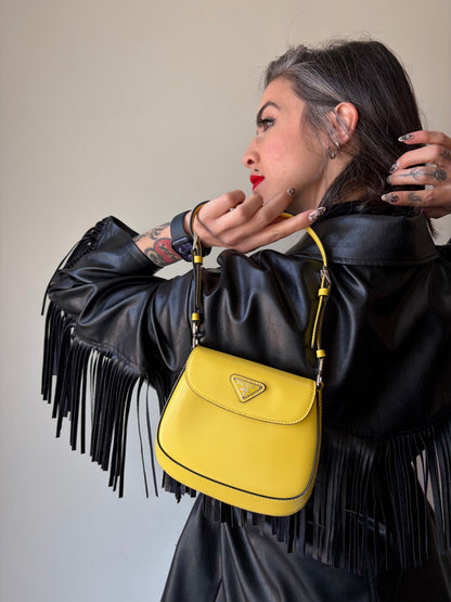 Borsa Prada mini Cleo gialla