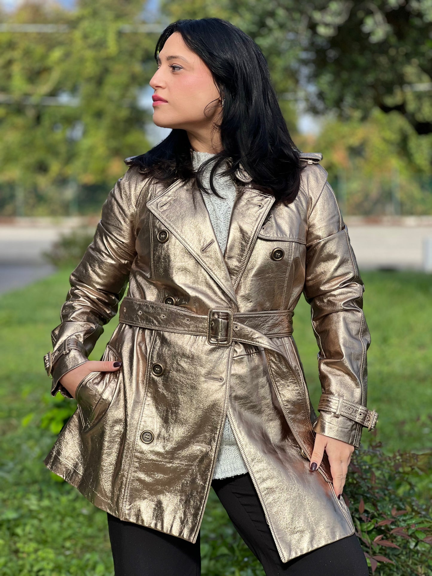 Trench Burberry oro tg 40