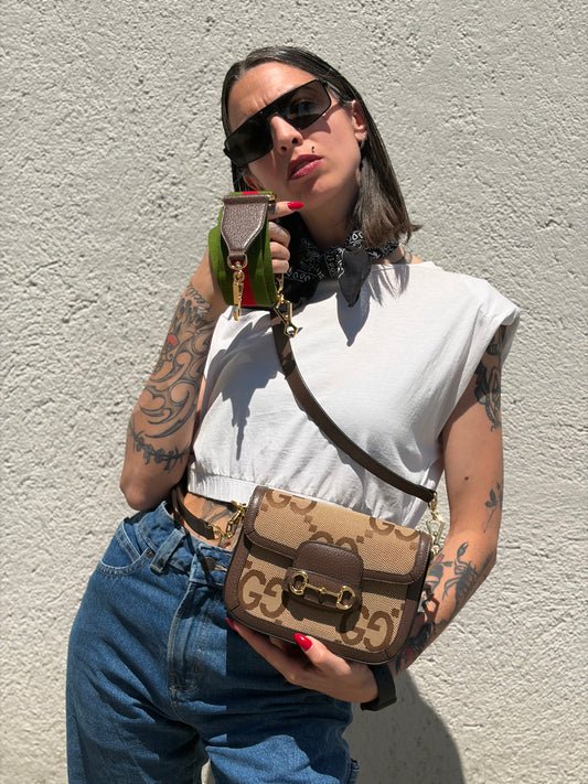 Borsa Gucci Horsebit Mini Jumbo GG
