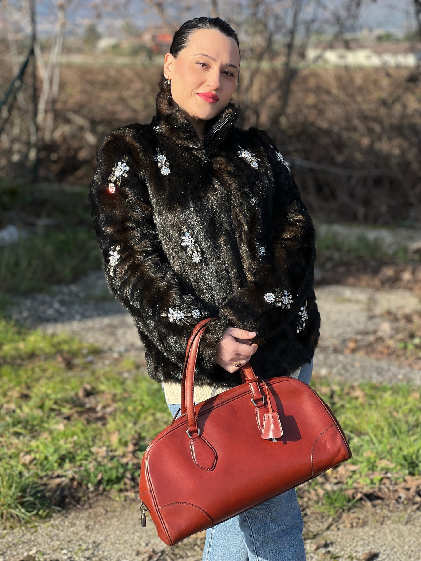 Bauletto Prada terracotta