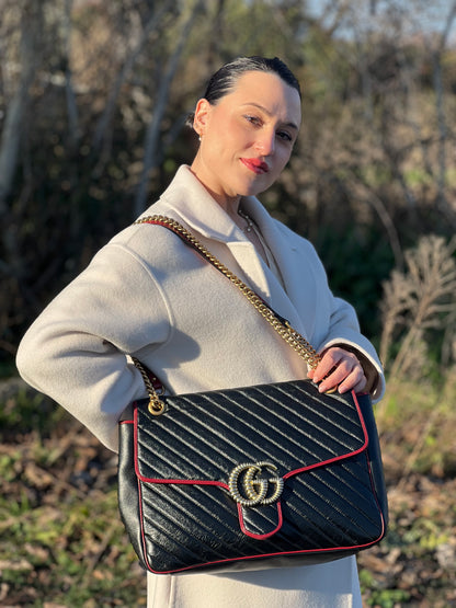 Borsa Gucci Marmont bicolor