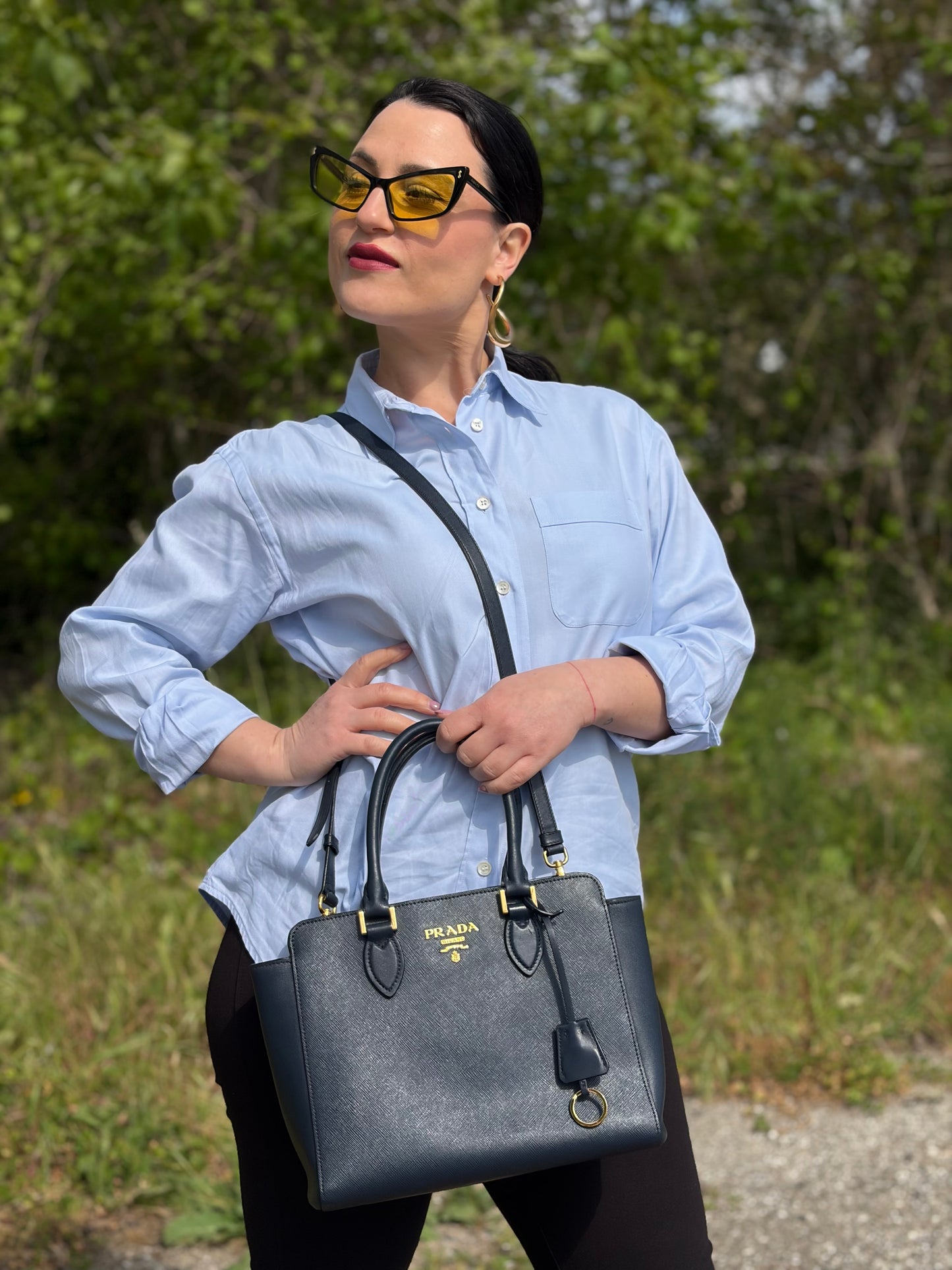 Satchel Prada blu