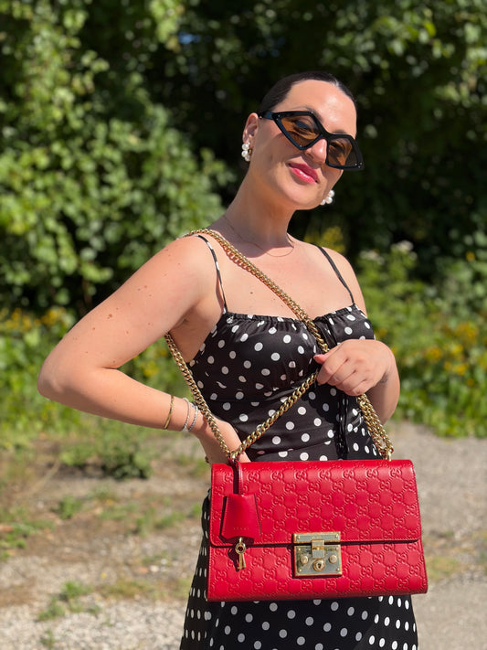 Borsa Gucci Padlock guccissima rossa