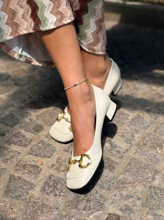 Décolleté Gucci Horsebit bianche N. 38