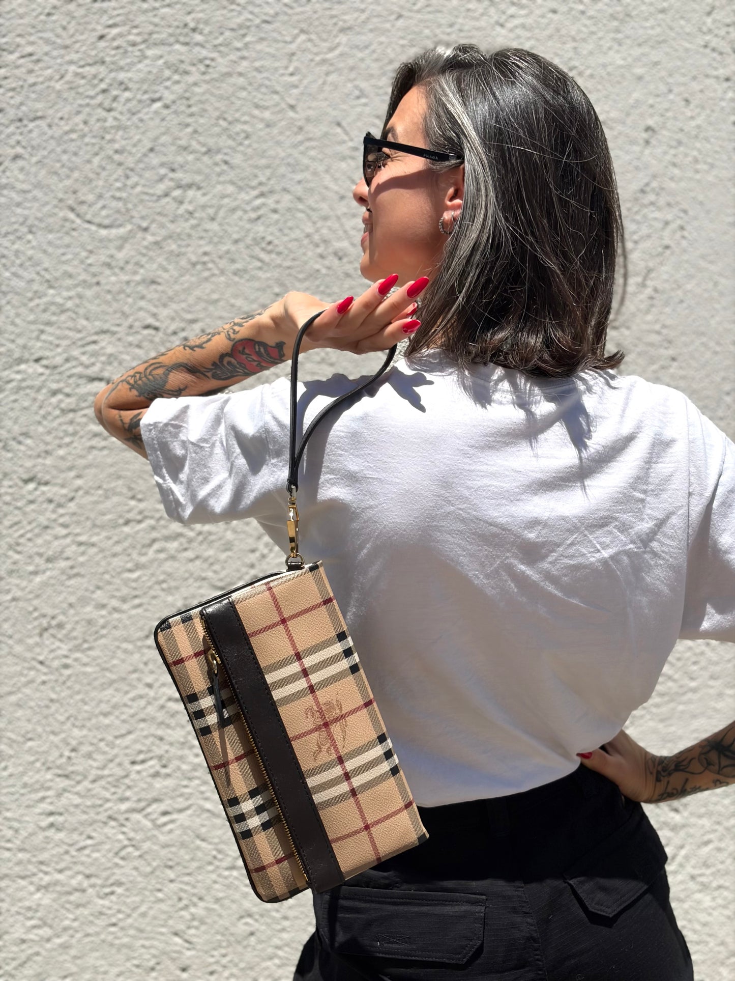 Pochette Burberry tartan