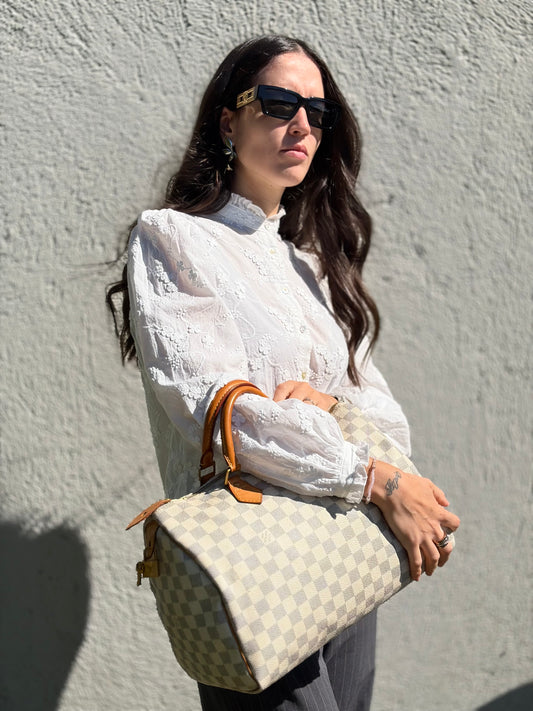 Speedy 35 Damier Azur personalizzato LV