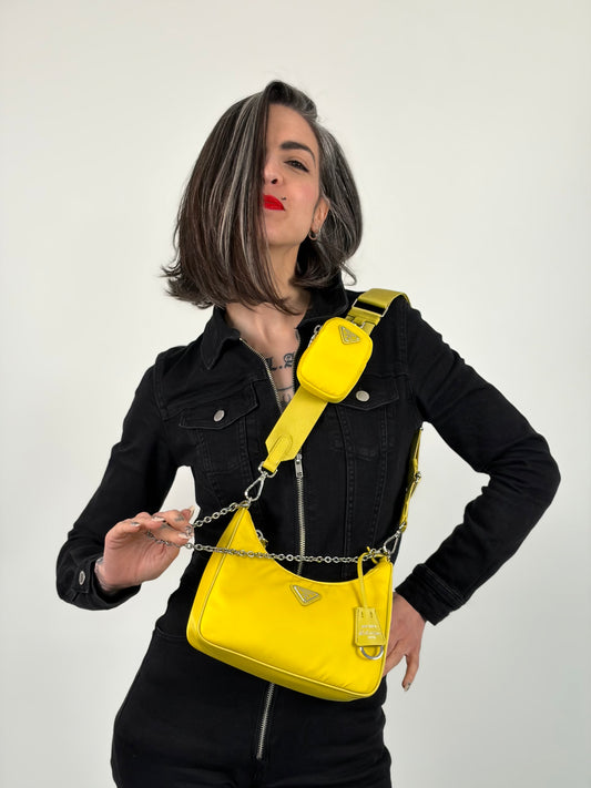 Borsa Prada Re-Edition 2005 gialla
