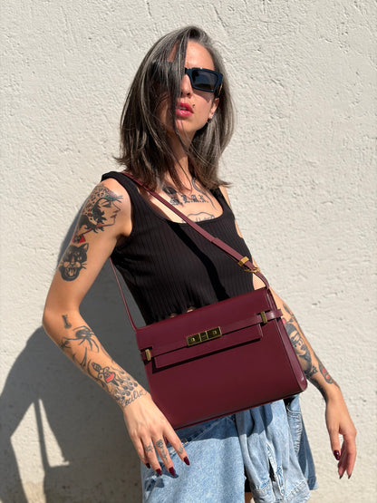 Borsa Manhattan Saint Laurent bordeaux media