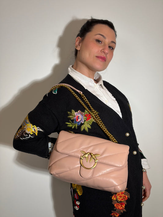 Borsa media Love Bag Puff Maxi Quilt rosa