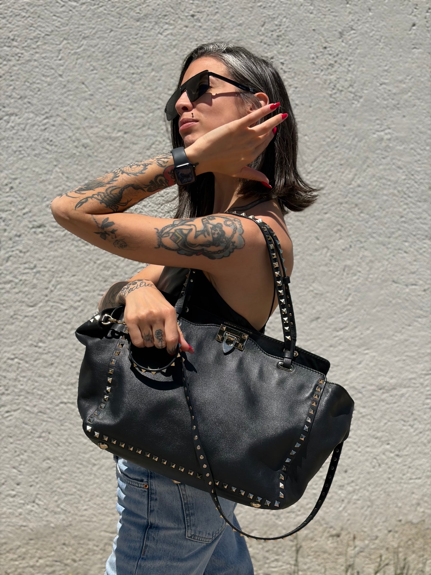 Borsa Rockstud Valentino Garavani nera
