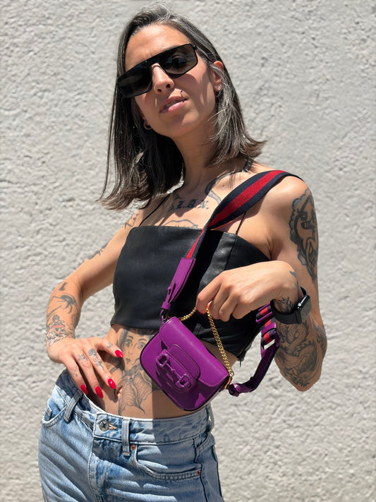 Borsa Gucci Horsebit 1955 Mini viola