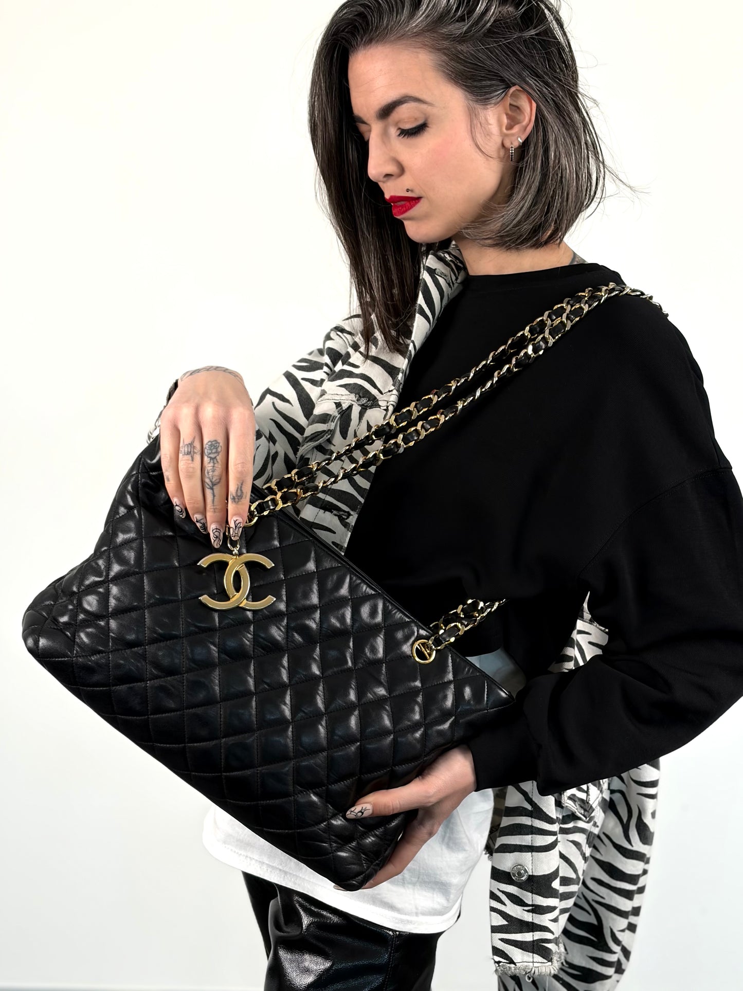 Borsa Chanel trapuntata nera