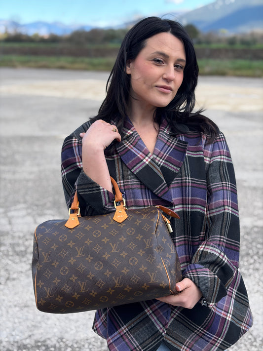 indossata Borsa lv in canvas marrone monogram, di lusso, originale, usata, ottime condizioni. 