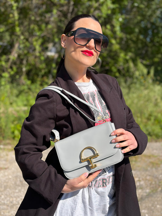 Tracolla Gucci Siena grigia