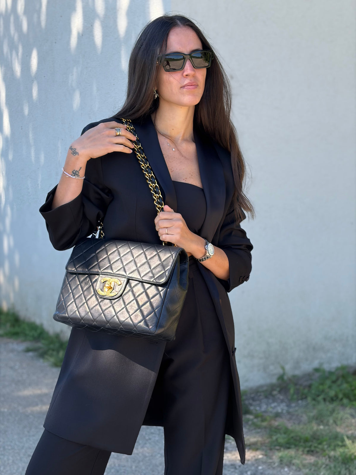 Borsa Chanel Maxi Logo Jumbo Flap