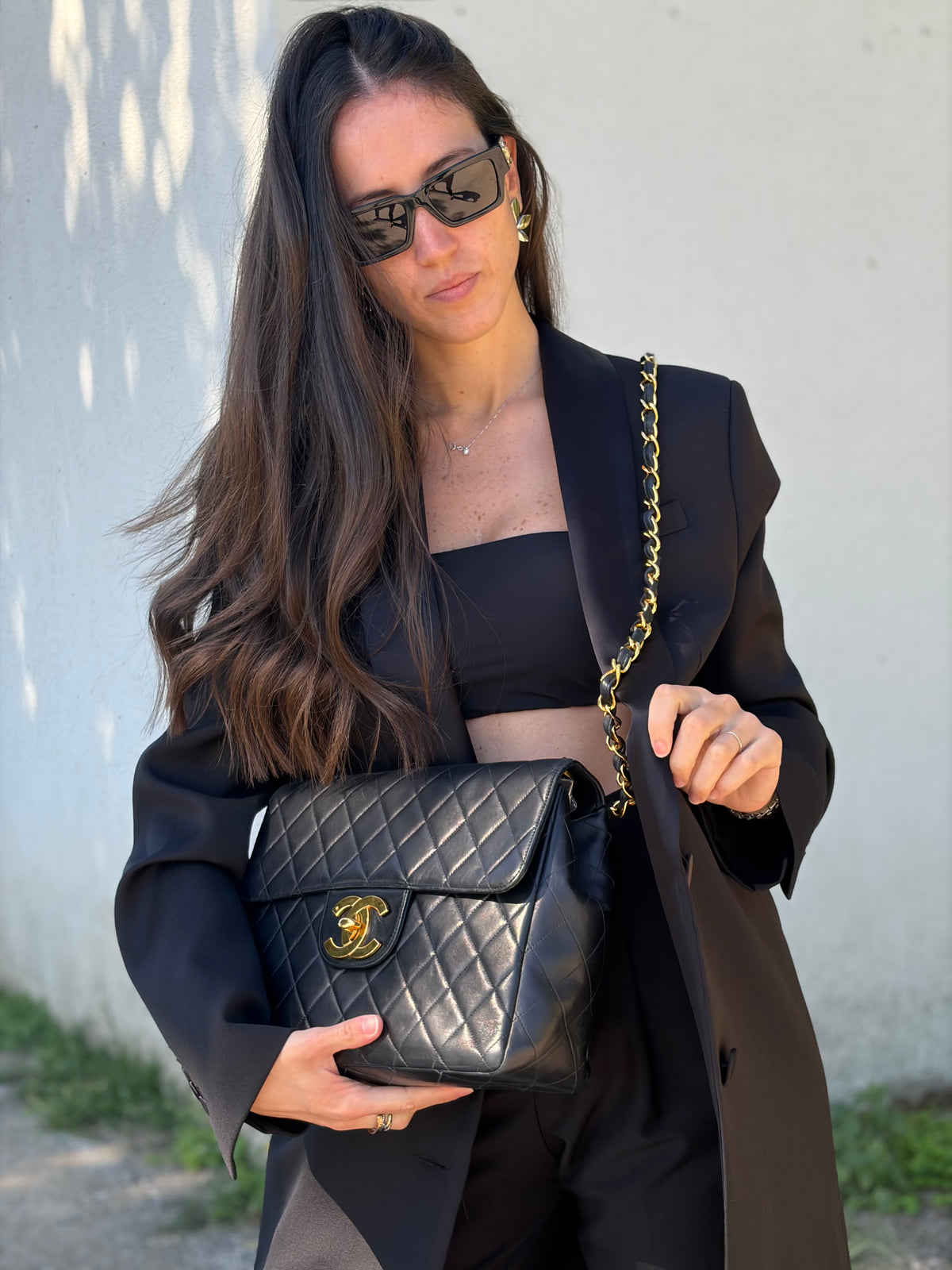 Borsa Chanel Maxi Logo Jumbo Flap