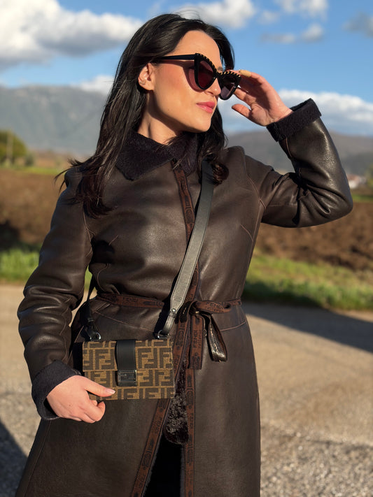 Mini Baguette Fendi Zucca tabacco