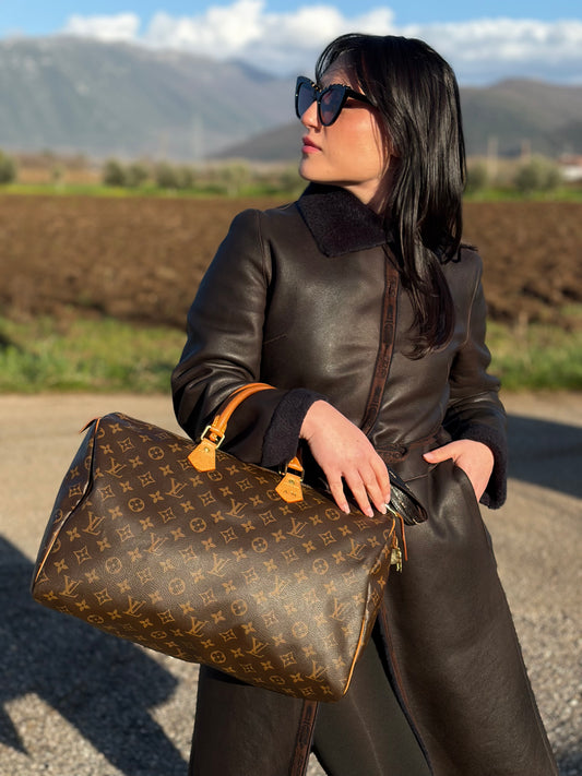 Speedy 40 Louis Vuitton marrone personalizzato