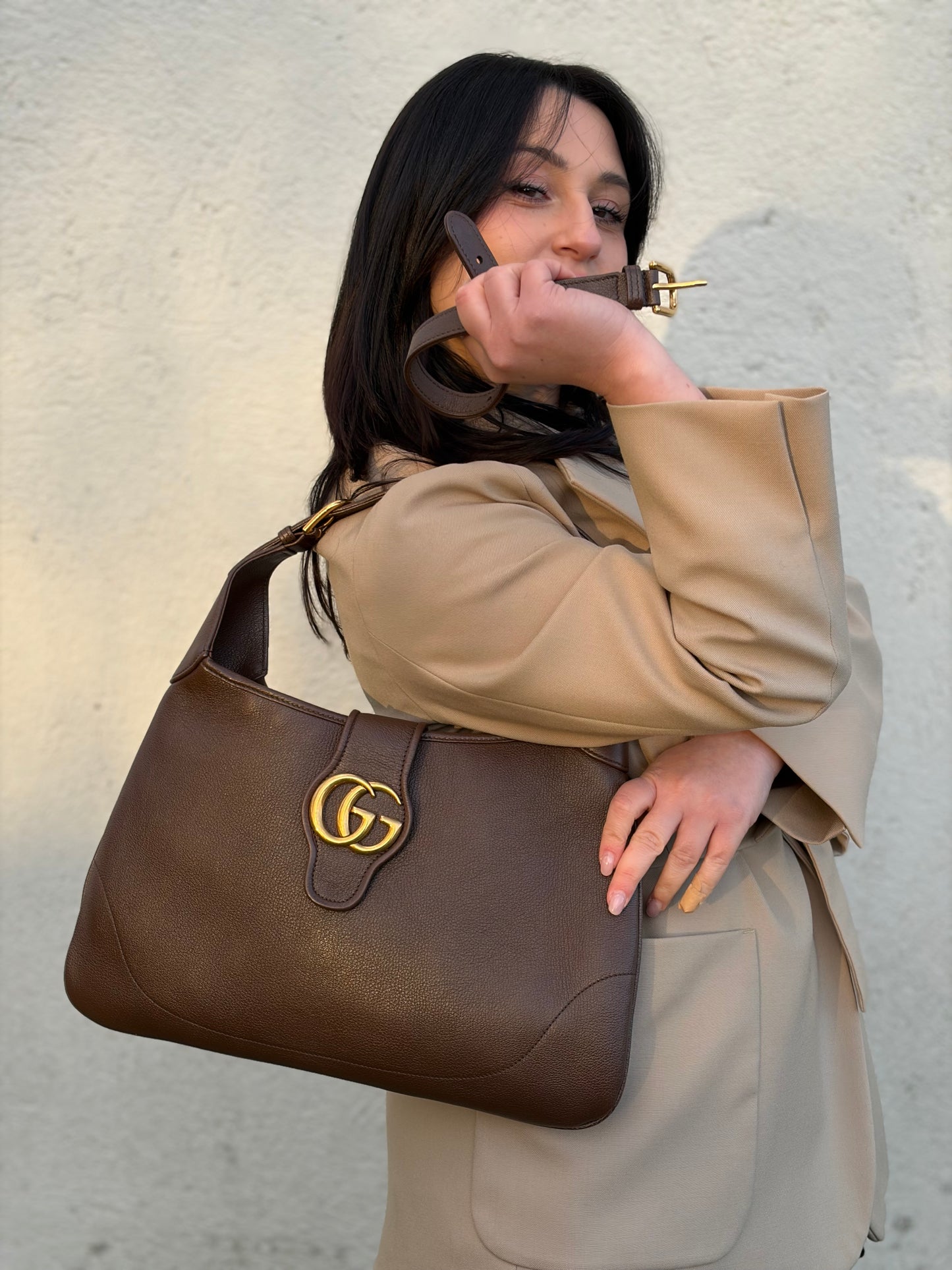 Borsa Gucci Aphrodite medium marrone