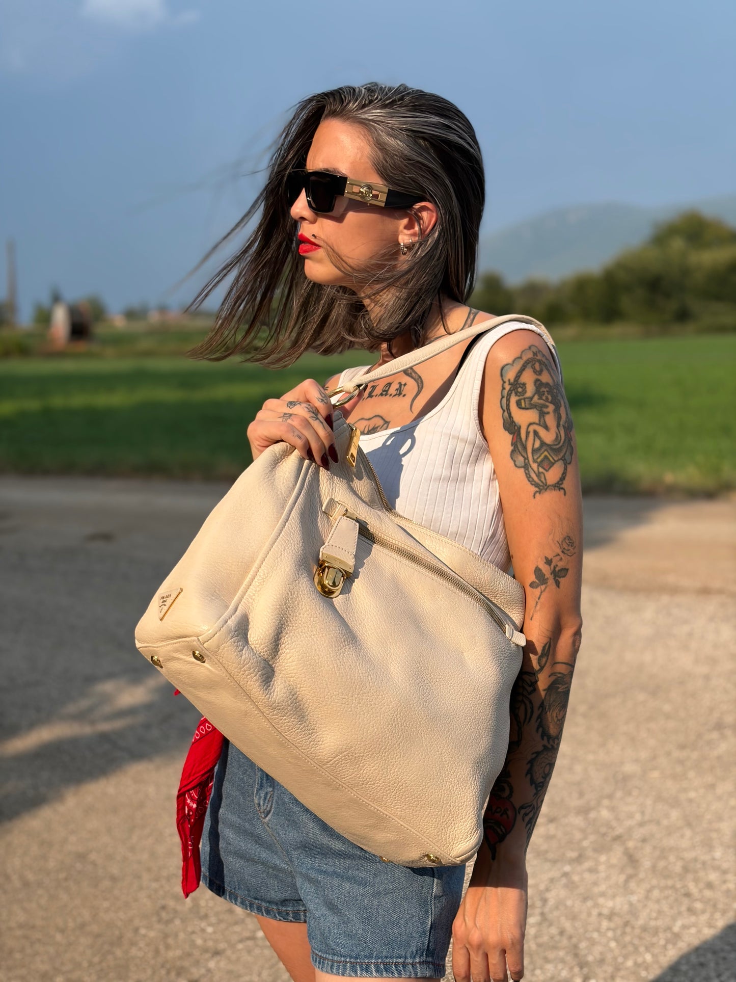 Shopper Prada bianca