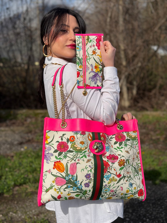 Borsa Gucci Rajah Flora multicolore