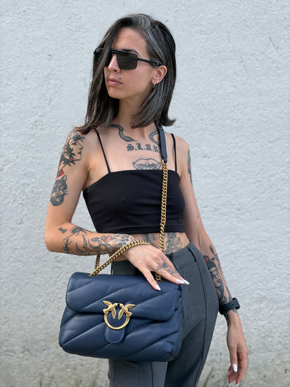 Borsa Pinko Love Puff media blu