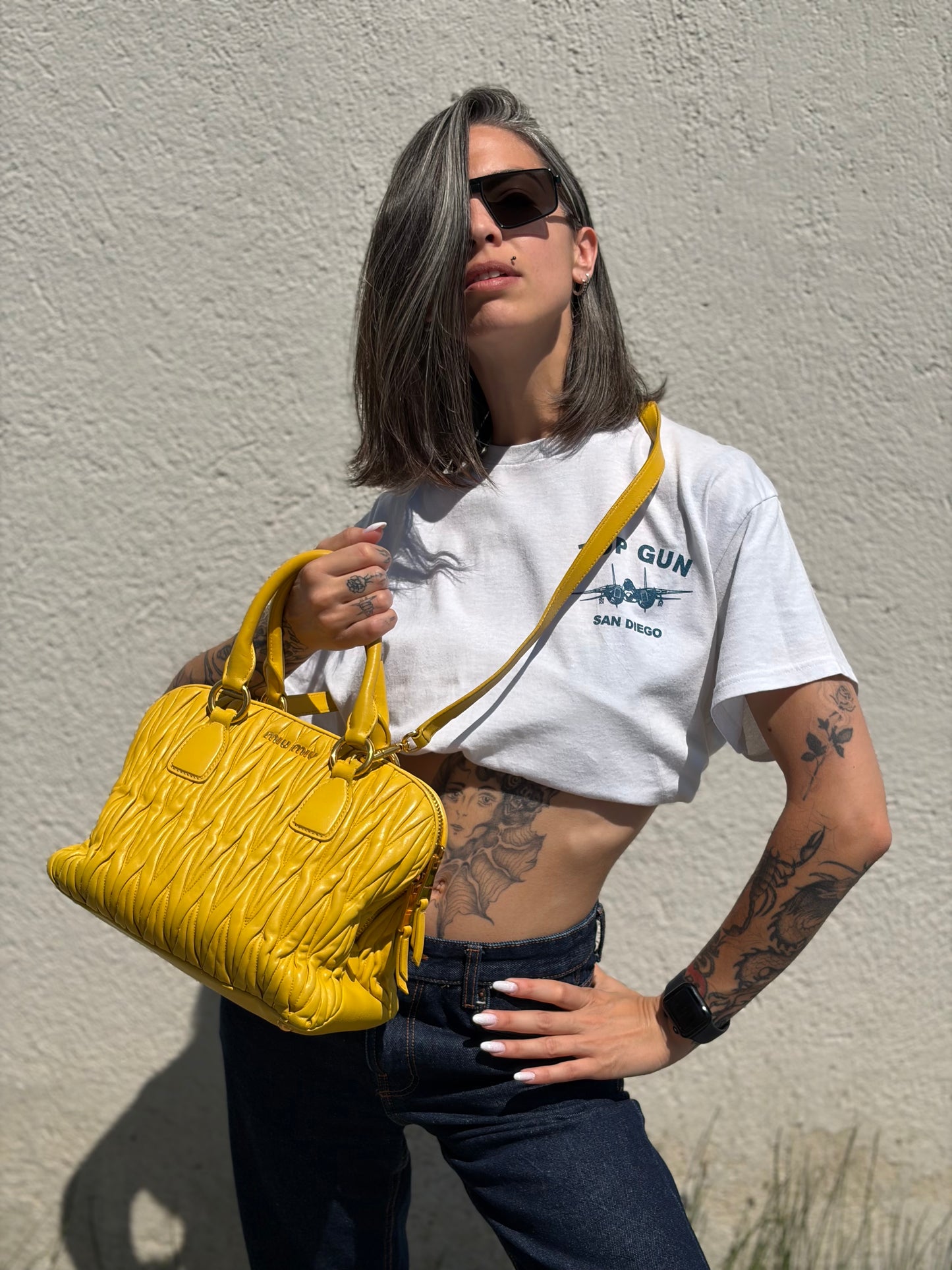 Satchel matelassé Miu Miu