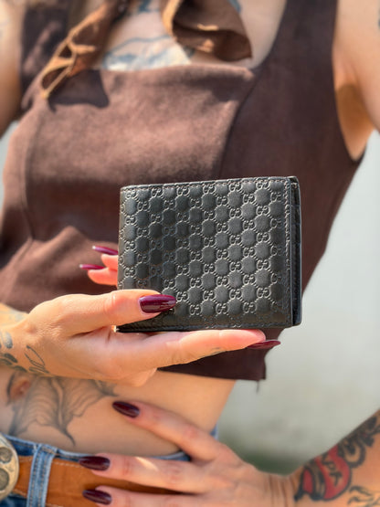 Portafoglio Gucci Microguccissima marrone