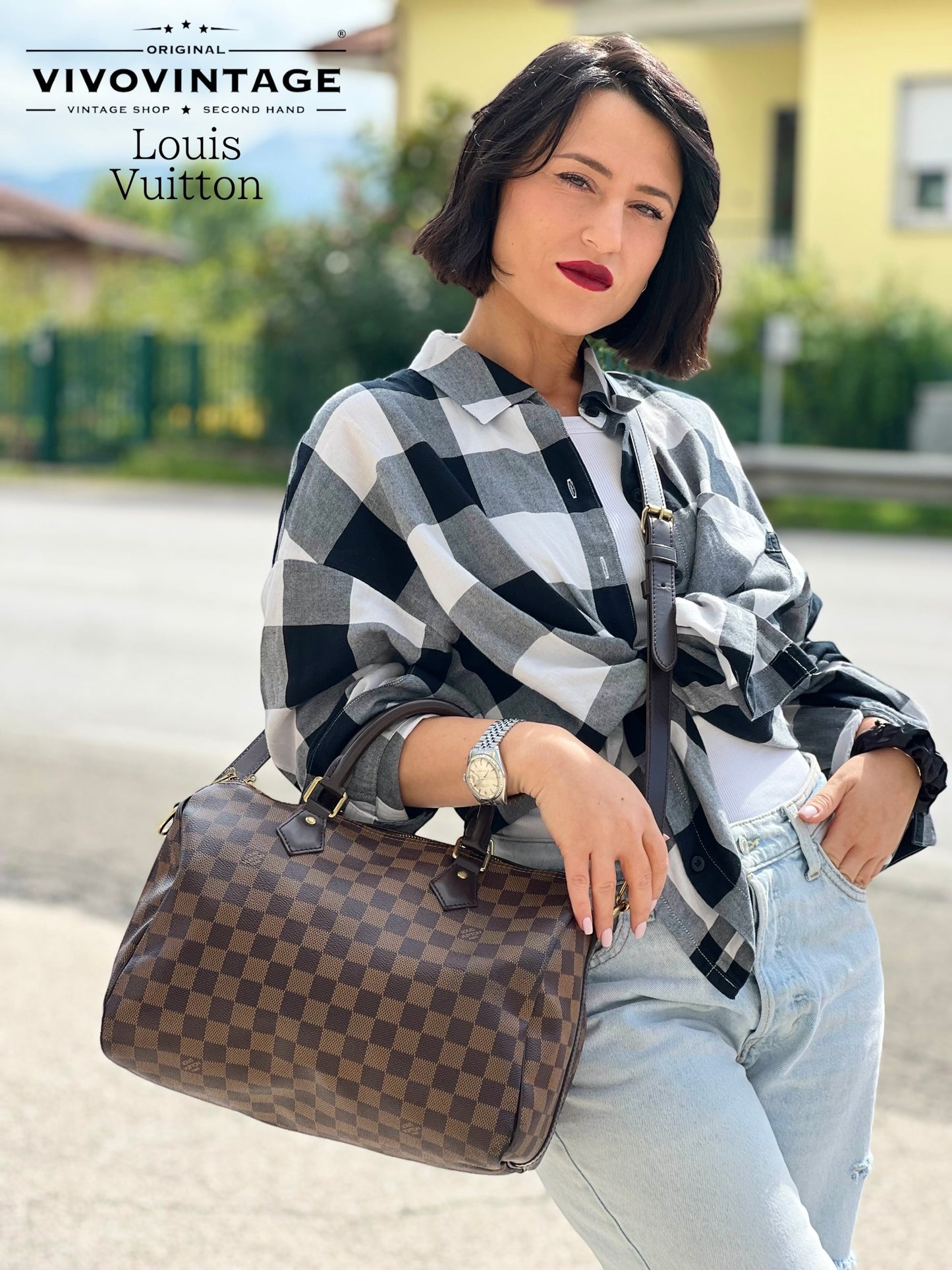 Speedy 30 Damier Ébène Bandoulière LV