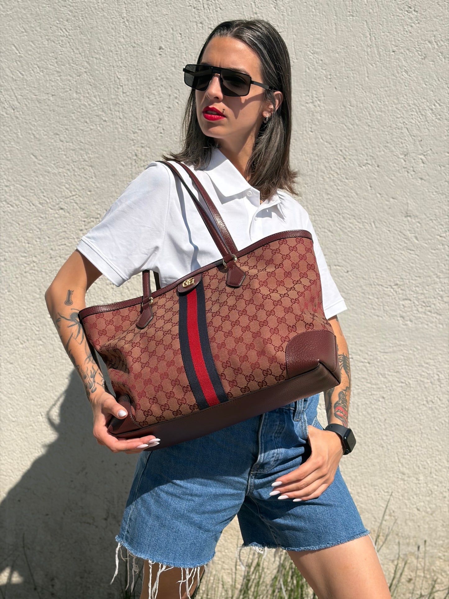 Shopping Gucci Ophidia Web bordeaux
