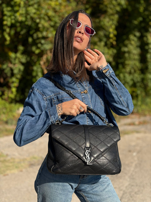 Borsa College Saint Laurent trapuntata