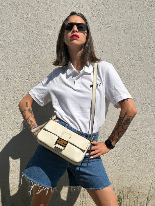 Borsa Fendi Baguette bianca