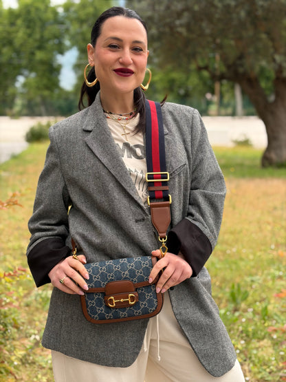 Borsa Gucci Horsebit 1955 denim misura piccola