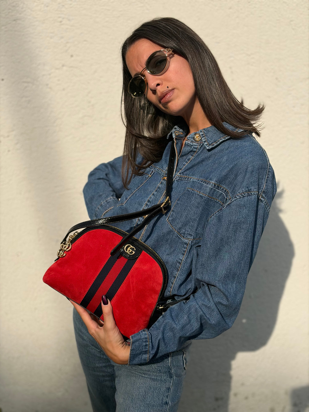 Borsa Gucci Ophidia Web rossa