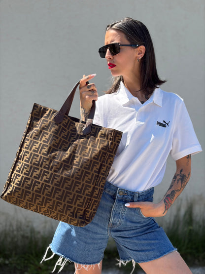 Sac Plat Fendi Zucca tabacco