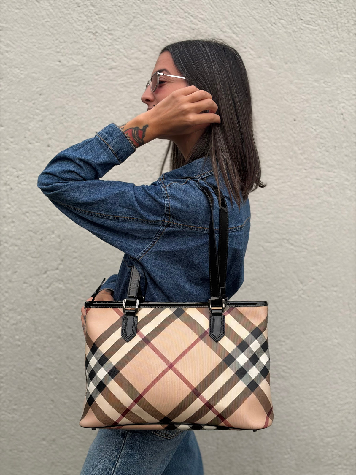 Borsa Burberry tartan