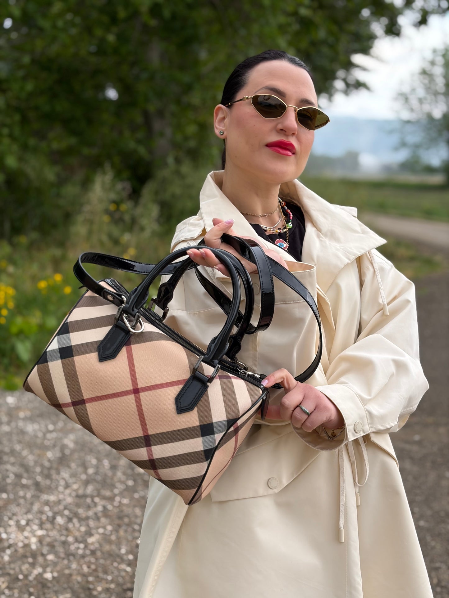 Bauletto Burberry tartan beige